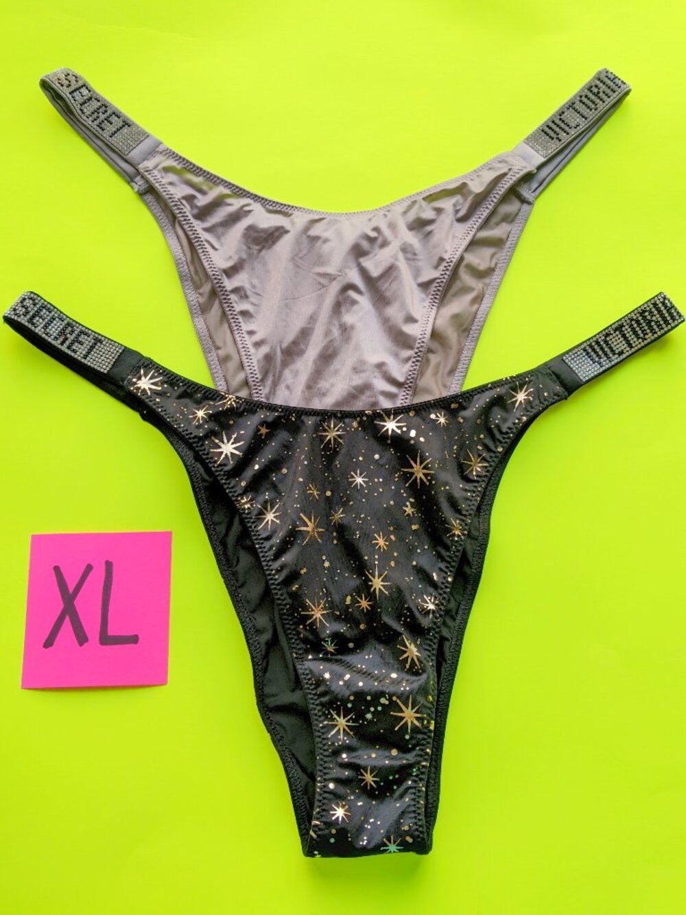 Victoria's Secret VERY SEXY XL Rhinestone Shine Brazilian Panty Bundle - 2 pairs